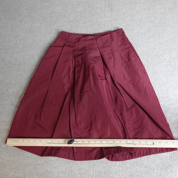 Jil Sander Womens Skirt 4 Red Solid A-Line Pleated Made in Italy - Picture 4 of 13